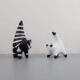 Simple Modern Black and White Striped Cat Figurine