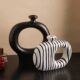 Nordic Creative White Striped Ceramic Vases