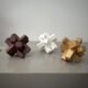 Modern geometric gold knot statue